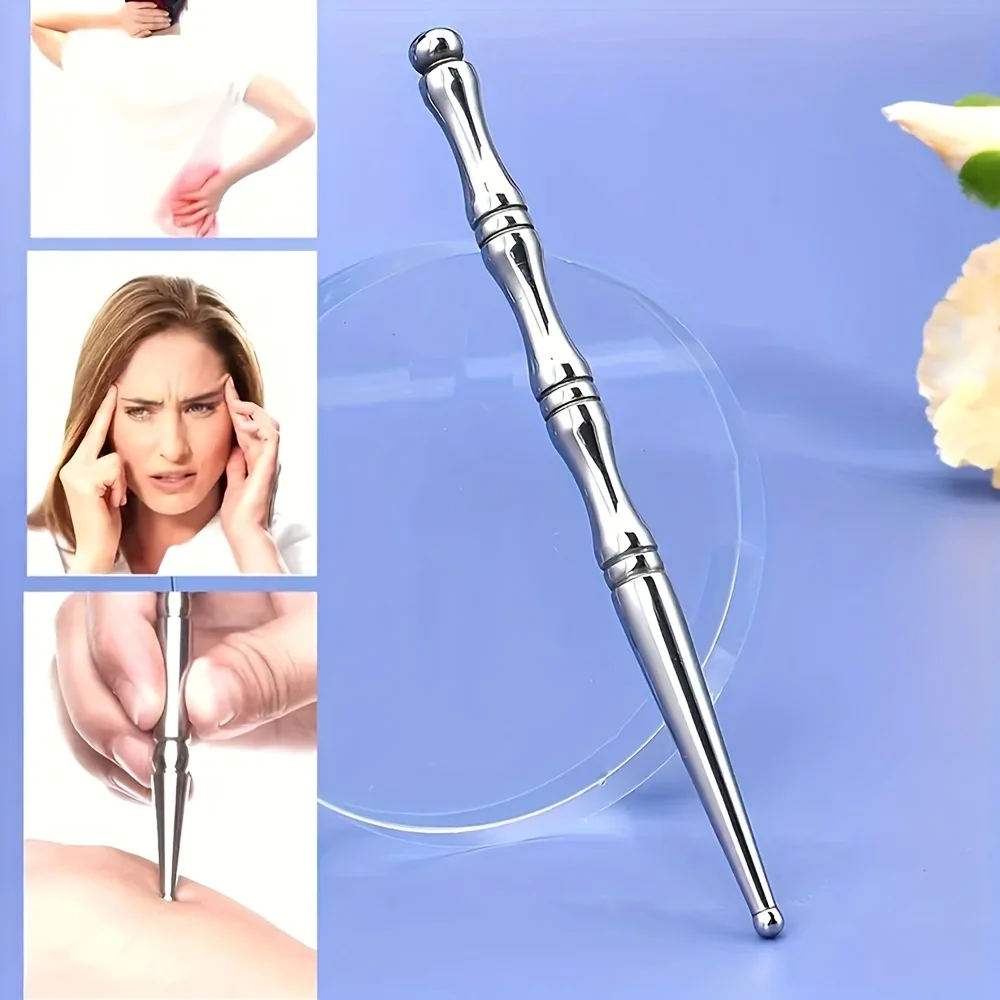 Double Head Stainless Steel Massager, Acupressure Tool for Face Foot Back Neck, Manual Trigger Point Relaxer Christmas Gift