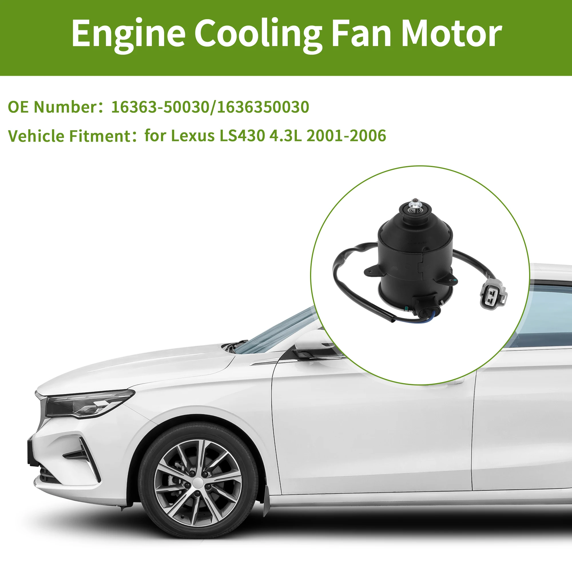 UXCELL Radiator Fan Motor for Lexus LS430 4.3L 01-06 Quiet Engine Cooling Fan Motor