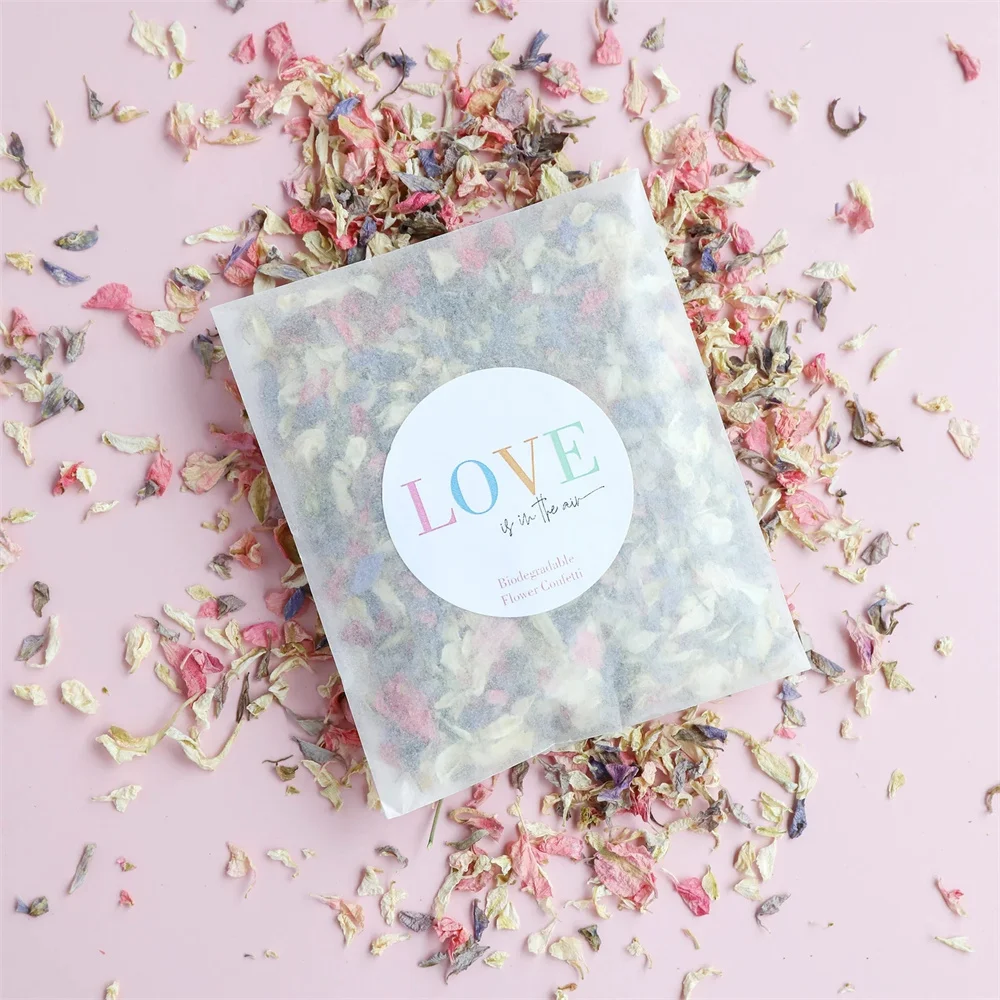 25PCS Love is in the Air Biodegradable Confetti Packets | Natural Eco-friendly Confetti Bag | Real Flower Petal Wedding Confetti