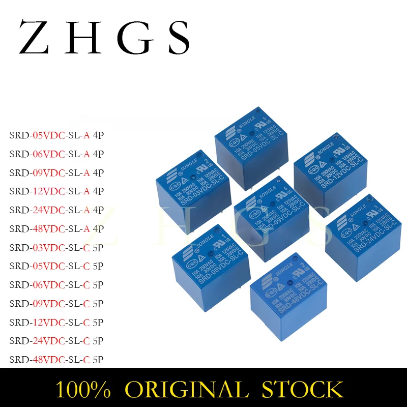 5Pcs Srd-05Vdc-Sl-A…