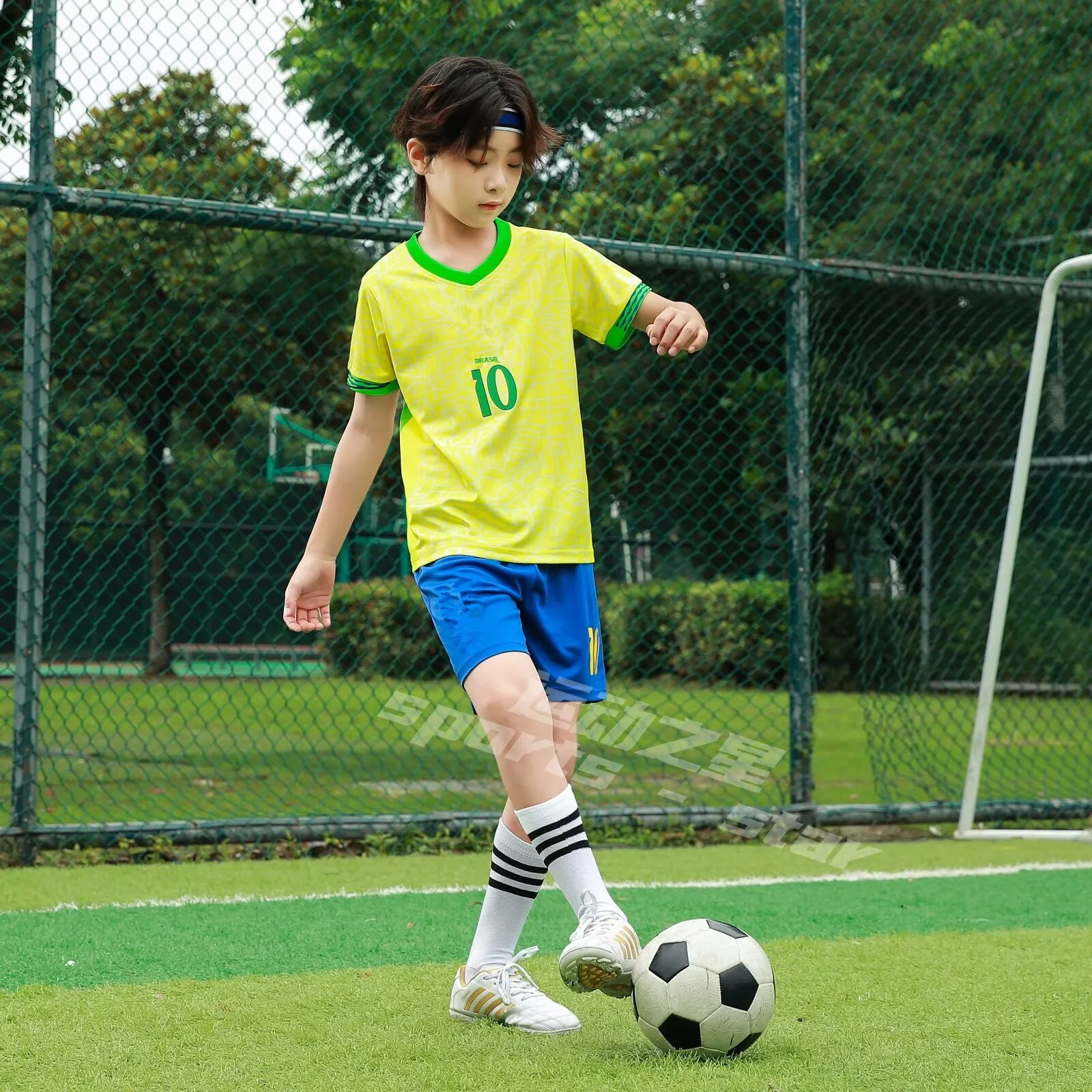 Children\'s sports suit boy girl  Brazilian NeymarFans shirt Training wear games rugby Football Shirt Kids Child Sets Kit uniform