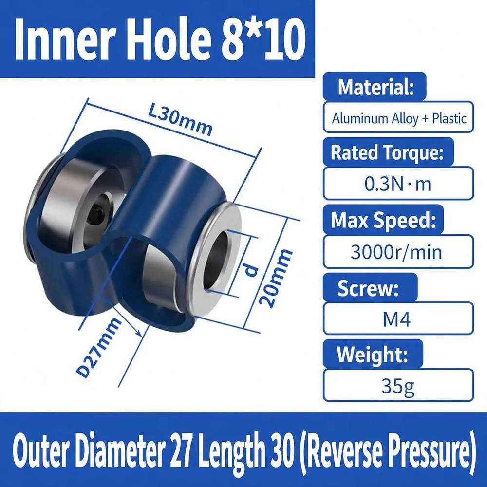 1Pcs D23L24 D27L40 Flexible Coupling 8 Shape S Type Motor Encoder Coupling Eccentric Declination Elastic Plastic Coupler