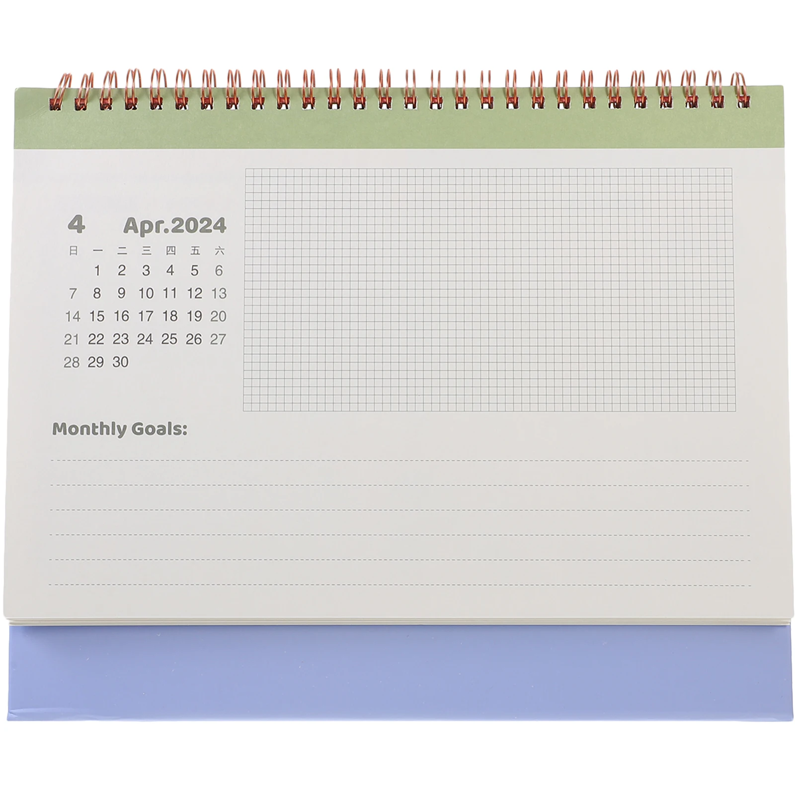 

Large Coil Desk Calendar 2024 Monthly Planner Blue Large Size Office Supplies Small Standing Desktop With Todo List Daily