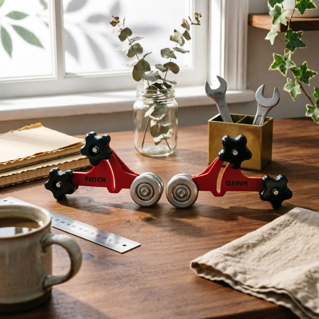 Woodworking Guide with Rollers Accurate Positioning Fixture Roller Feeder Wear-Resistant Hardware Long-Lasting for Woodworkers