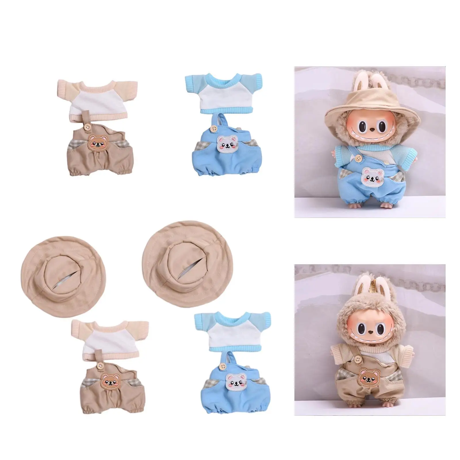 Pluche poppenkleertjes voor 15 cm 17 cm Comfortabele pluche popaccessoires Mode Schattig