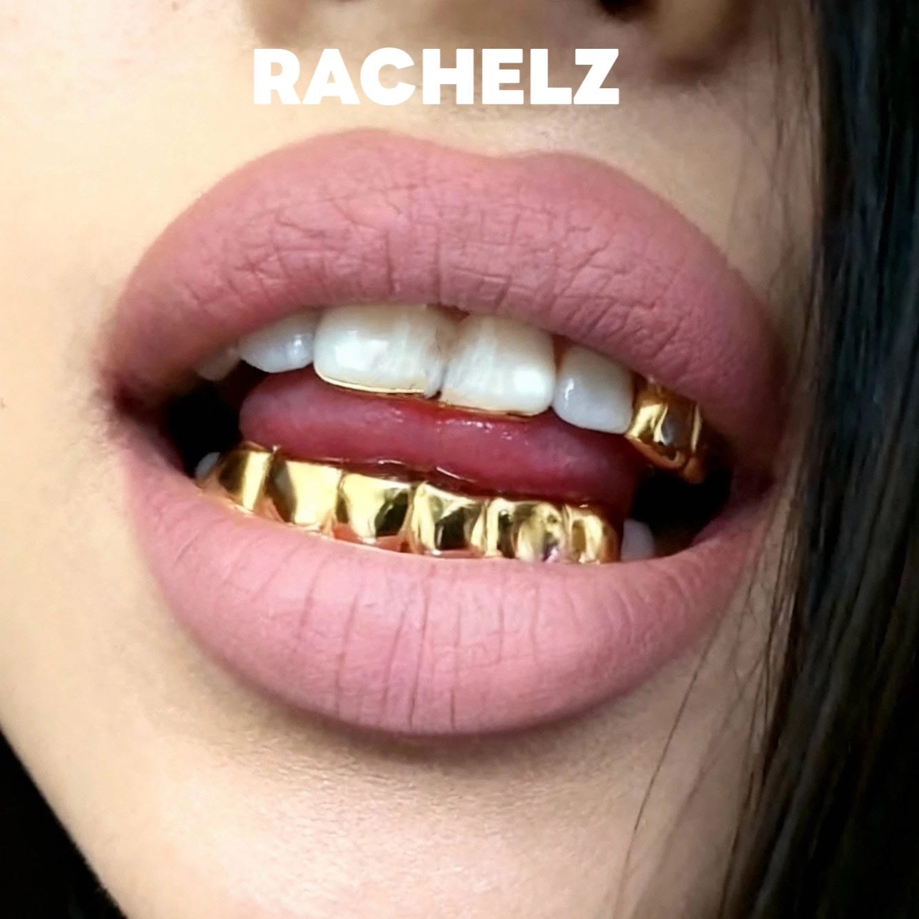 RACHELZ Simple 6  Smooth Bottom Teeth Caps For Women Men Dental Grills Vintage Glossy Tooth Grillz Jewelry Daily Wearable
