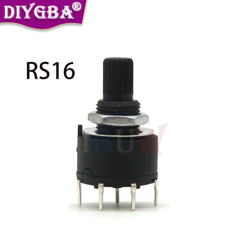 1PCS RS16 RS26 Plastic Rotary Band Switch 2 Pole 3 4 Position 1 Pole 5 6 8 Position Handle Length Axis Band Switch Ibuw RS16