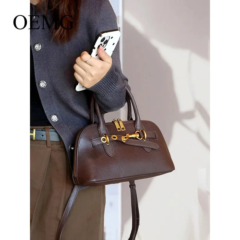 

OEMG Genuine leather woman bag shoulder bag Handbags ladies crossbody bags luxury designer minimalism bag Cattle leather