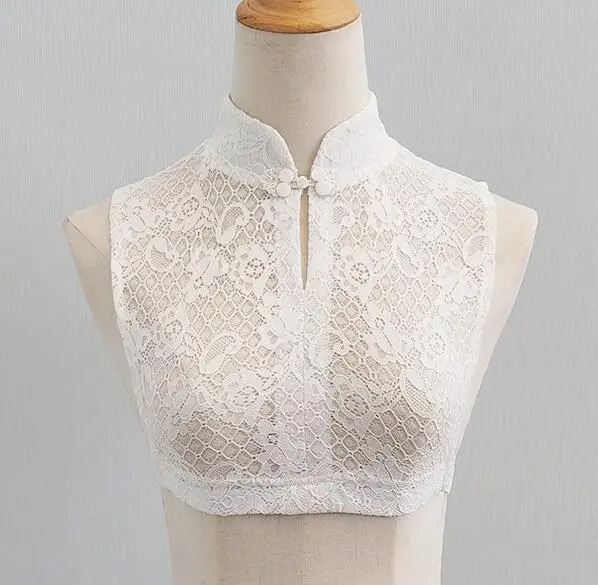 

Cheongsam Detachable Collar Women Underwear Vintage White Lace