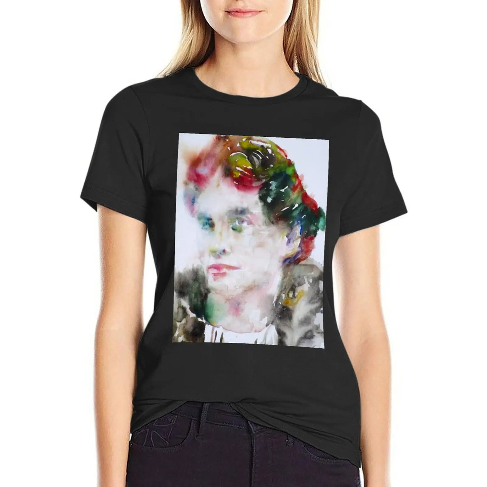 LOU ANDREAS-SALOME - watercolor portrait T-Shirt graphics Blouse cute tops t-shirt dress for Women graphic