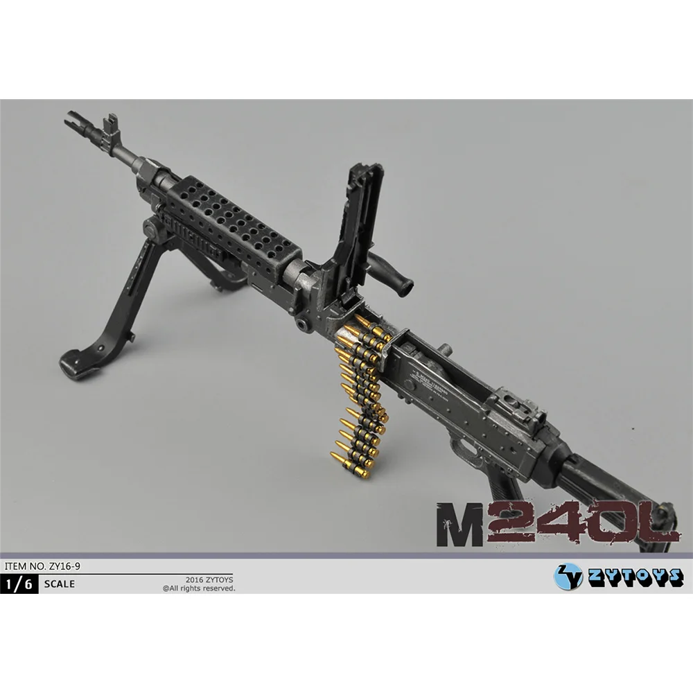 ZYTOYS 1/6 Scale M240B Machine Gun ZY16-9/10 For 12inch Action Figure Soldier Army Military Weapon Model Gifts In Stock