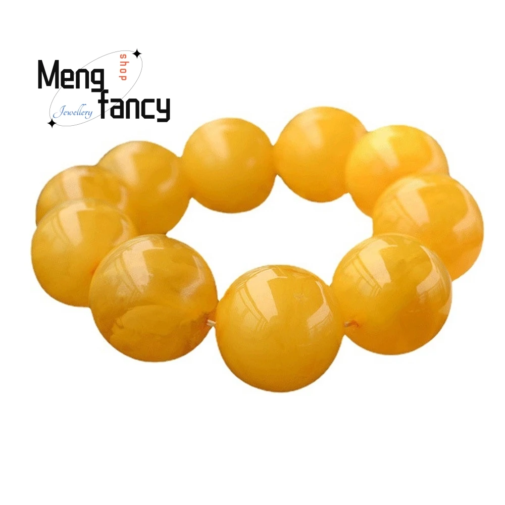 سوار العنبر وشمع العسل، سوار شمع العسل بحلقة واحدة للرجال، سوار نسائي خرز دائري لزيت الدجاج، خرز صلاة بوذي