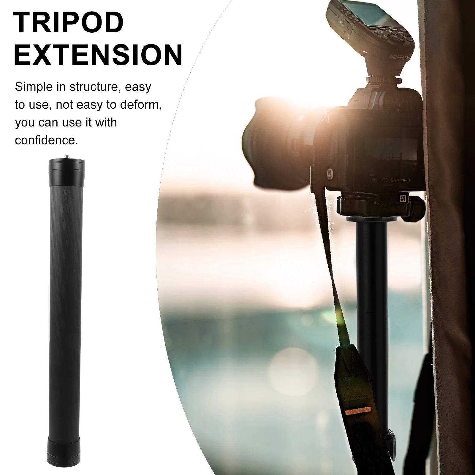 

Carbon Fiber Camera Extension Rod Durable Practical Compatible s Lightweight Portable Design Travel Outdoor Use 1 4'' 3
