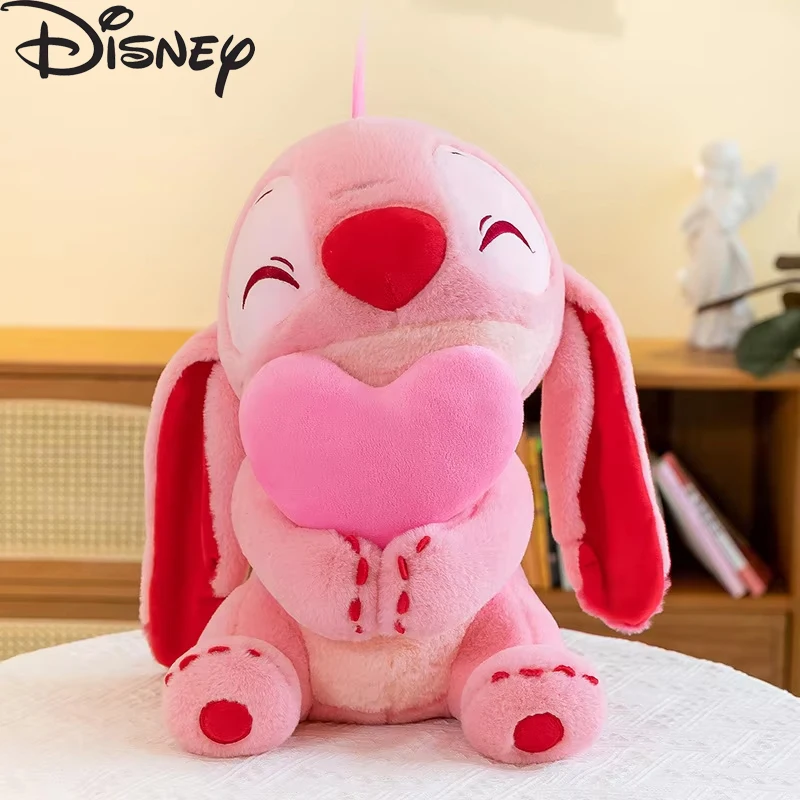 Disney Cartoon Plush Toy Lilo & Stitch Kawaii Pink Heart Angel Doll Cute Anime Soft Stuffed Kawaii Girl Children'S Birthday Gift