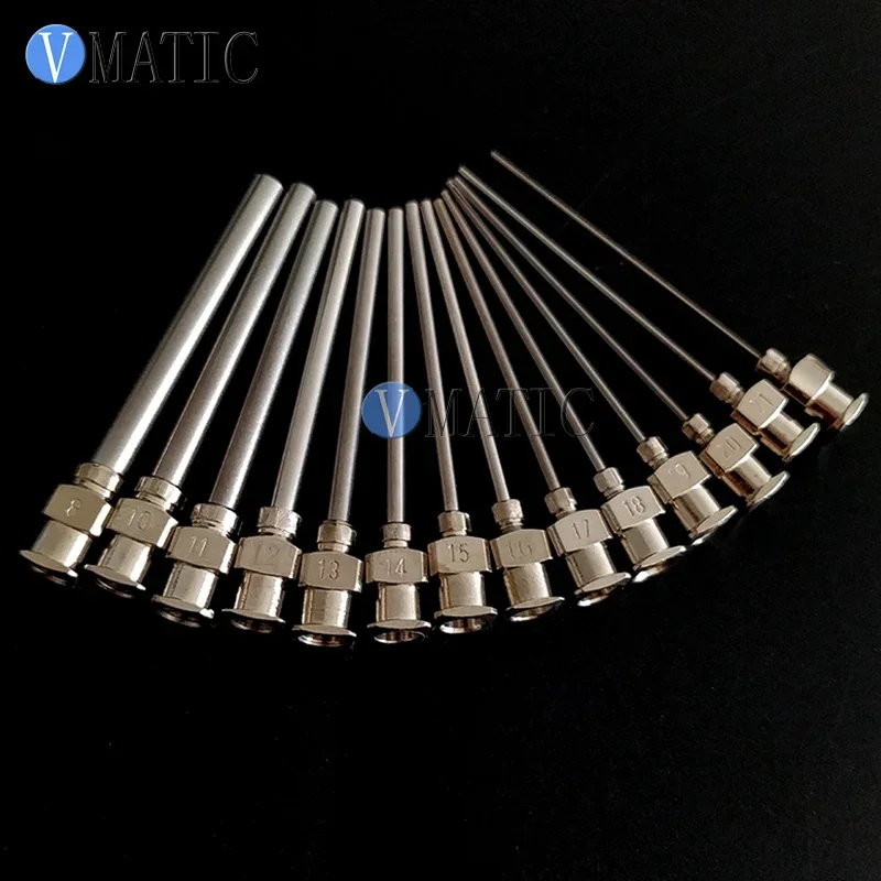 Free Shipping High Precision All Metal Tips Tube Length 75mm Blunt Stainless Steel 12Pcs Dispensing Syringe Needle Tips