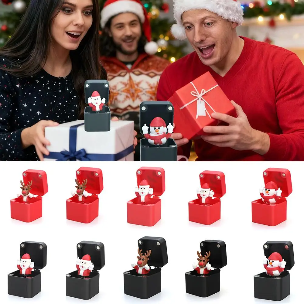 1 قطعة إصبع متوسط جديد في صندوق هدية عيد الميلاد صندوق هدايا مفاجأة ساخنة-الإصبع الأوسط سانتا كلوز مفاجأة هدية إبداعية #5
