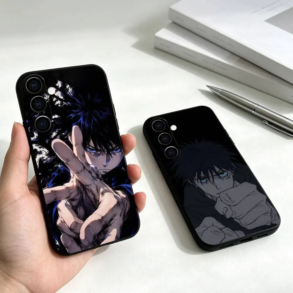Jujutsu Kaisen Megumi Fushiguro Phone Case For Samsung Galaxy A73,A72,A71,A70,A53,A52,A51,Soft Silicone Black Cover Gift