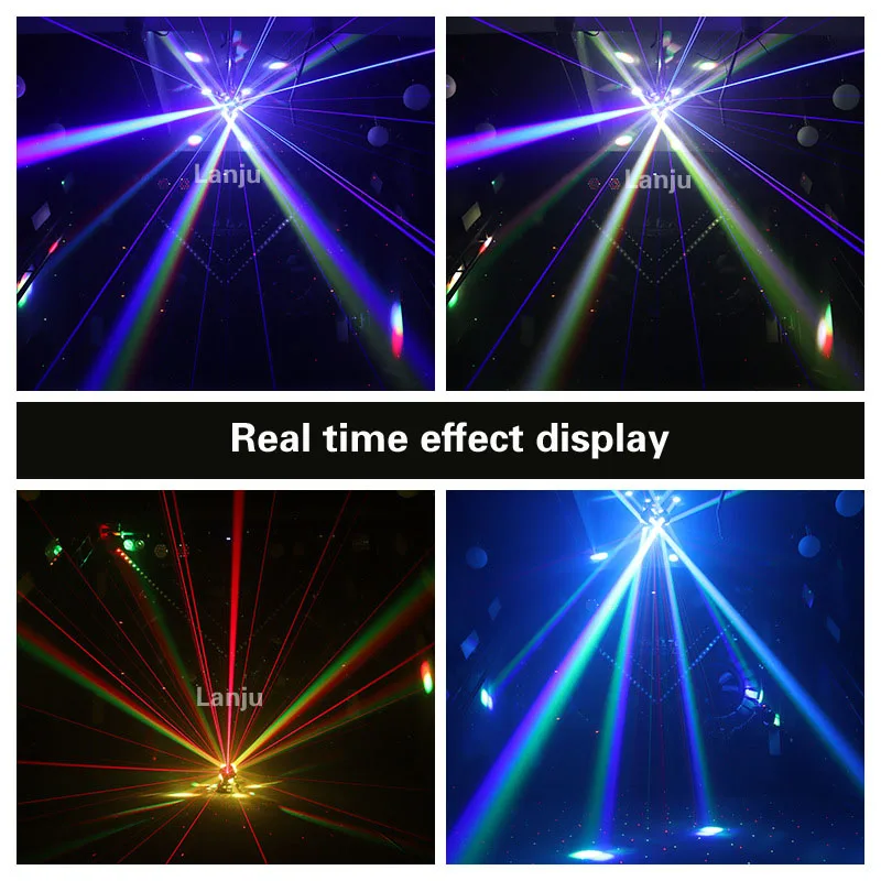 Imagem -04 - Laser Led Moving Head Light 3arm 12x10w Rgbw Beam Strobe Rotating Disco Party Lights dj Salão de Baile Clube Bar Casamento Stage