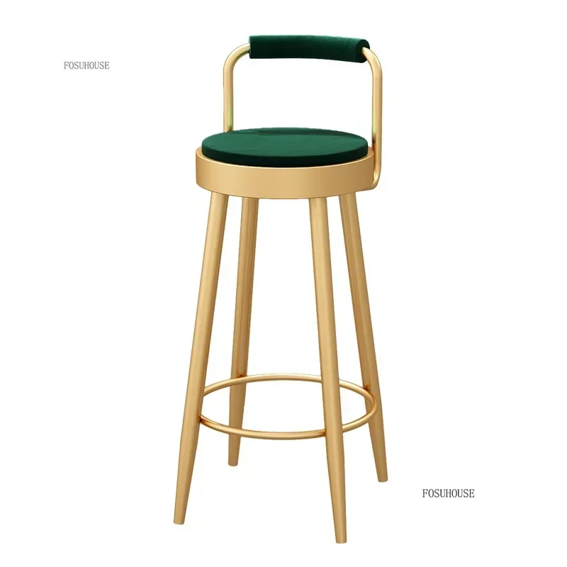 

Скандинавские барные стулья из кованого железа, барные стулья со спинкой, бытовые высокие табуреты, современные роскошные высокие табуреты для барной мебели