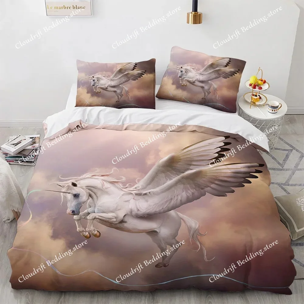 

Cartoon Unicorn Design Duvet Cover Set Cute Comforter Cover Bedding Set Bed Linen for Baby Kids Girls Gift Bedroom Decoration026