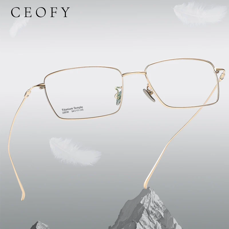 Ceofy Men Titanium Half Rim Eyeglasses Frame Ultra-Light Myopia Optical Prescription Glasses Frame New Men Eyewear High Quality