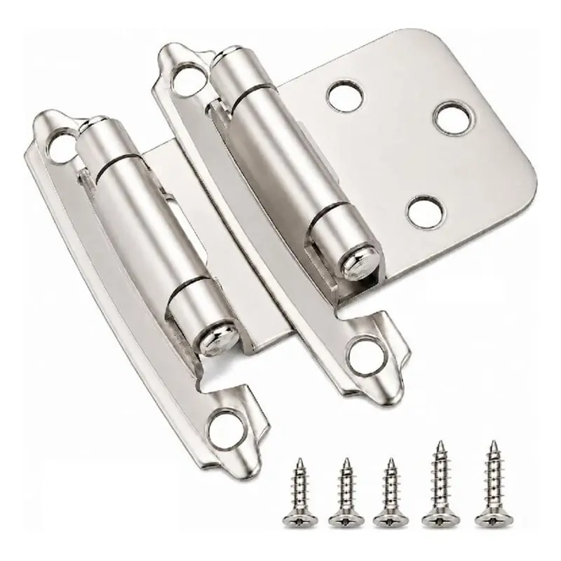 B-Est Kitchen Cabinet Door Hinge, 20-Pack 1/2-Inch Overlay Self-Closing Flush-Mount Cabinet Hinges(Screws Included)