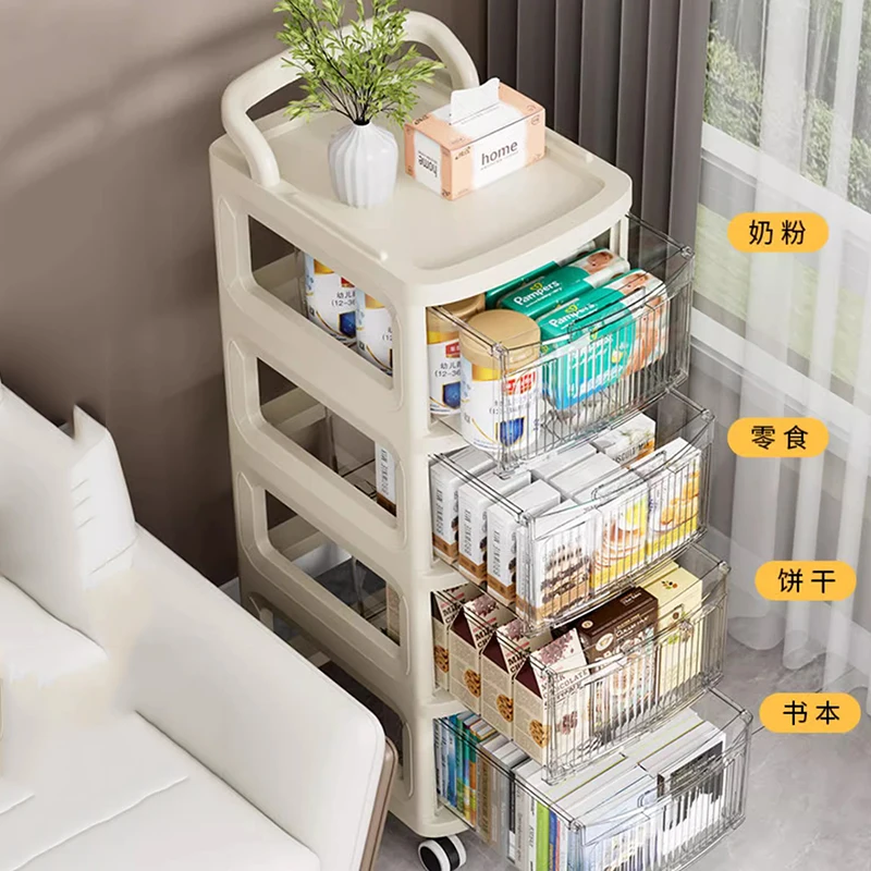 Storage Rack Product Storage Cabinet Multi-layer Drawer Style Shelf Living Room Movable Trolley Storage Rack Salon Furniture