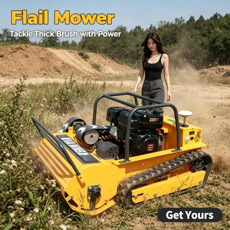 Customized Hot Selling Remote Control Crawler Lawn Mower, High Power Slope Climbing Lawn Mower for Orchard, Hillside  Wasteland