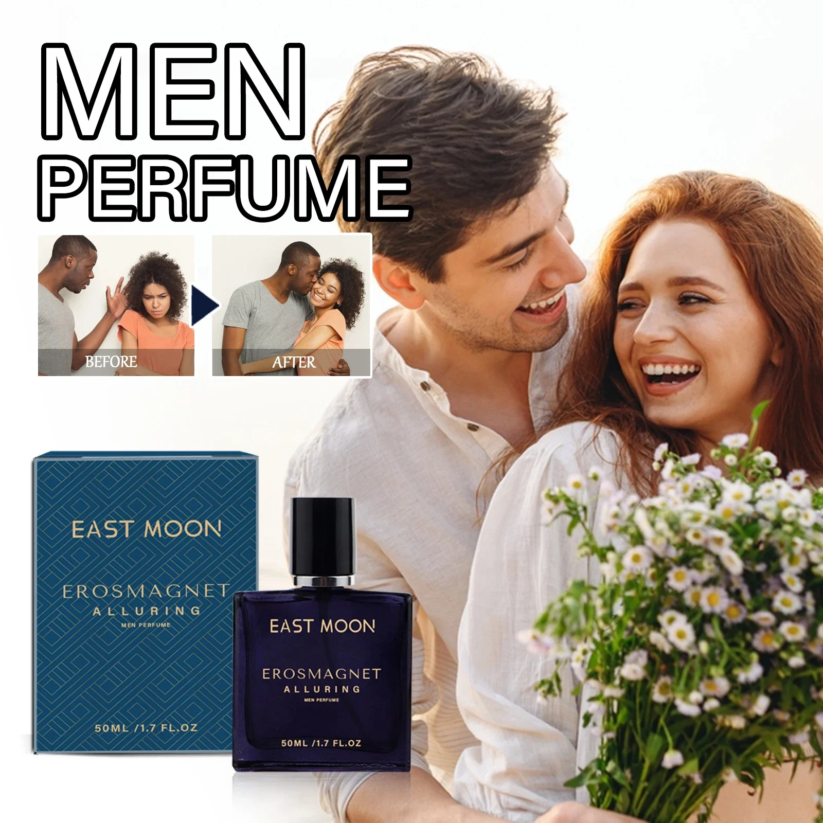 50ml Men Cologne Hypnosis Perfume Lasting Perfume Fragrance Increase Confidence Attract Female Sandalwood Aroma Blue Perfum