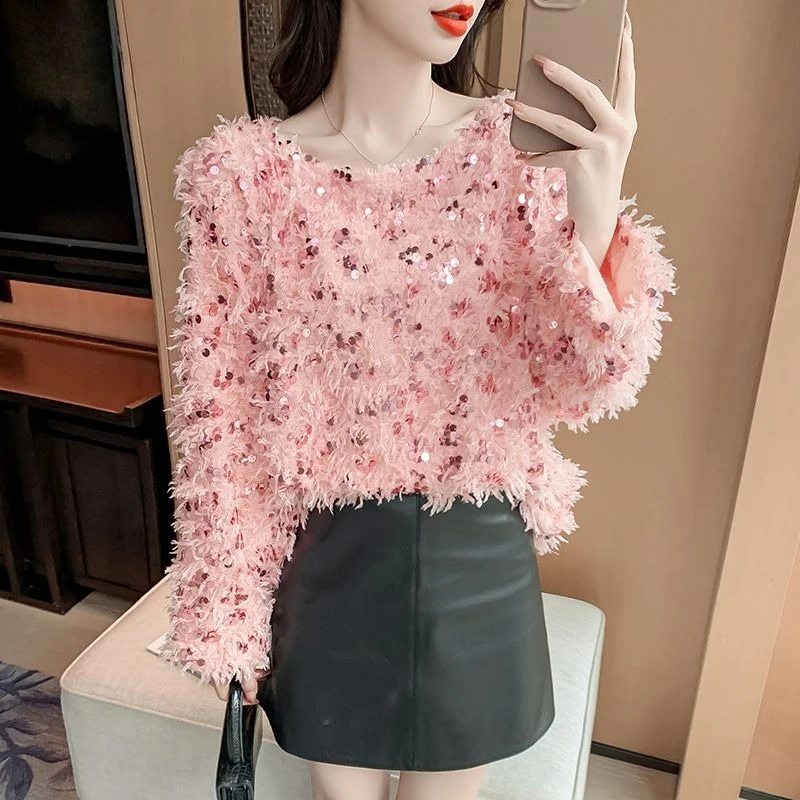 เสื้อไหมพรมผู้หญิงสไตล์ญี่ปุ่นประดับพู่  แบบลำลอง  ราคาประหยัด  ให้ความอบอุ่น  เหมาะสำหรับฤดูใบไม้ร่วงและฤดูหนาว  คอลเลคชั่นปี 2025