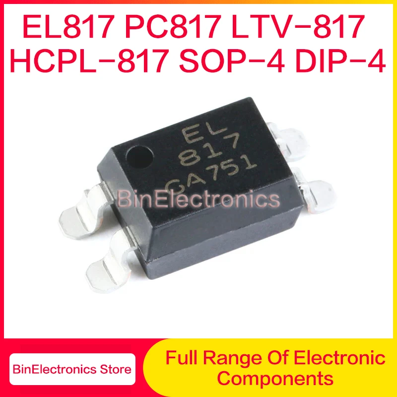 20Pcs/Lot EL817 EL817C PC817 LTV-817 HCPL-817 DIP-4 HCPL-817 HCPL-817-56BE A817V LTV-817C LTV817S-D 817C PC817C SOP-4Optocoupler