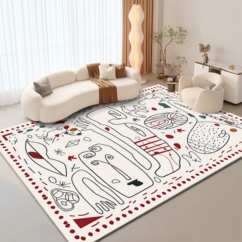 Nordic Line Draft Abstract Living Room Carpet Art Graffiti Bedroom Bedside Rug Large Area Sofa Coffee Table Non-slip Floor Mat