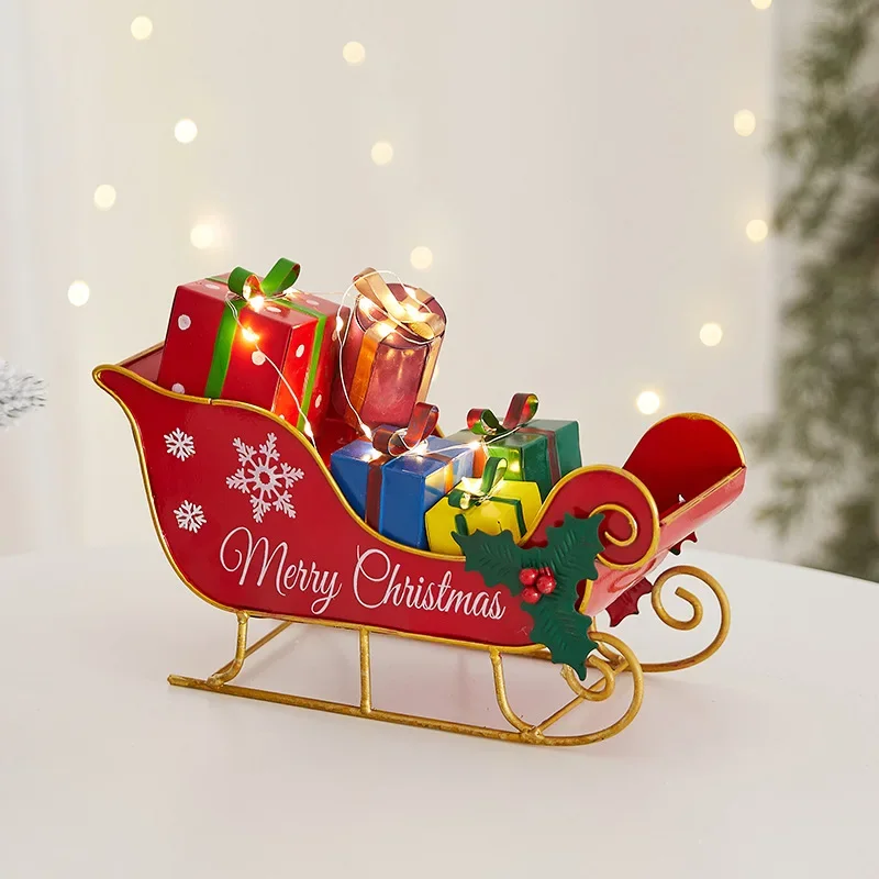 Standing Christmas Mailbox Decoration Holiday Cottage Shape Letter Box Festive Window  Mantel Desktop Winter Village Ornament
