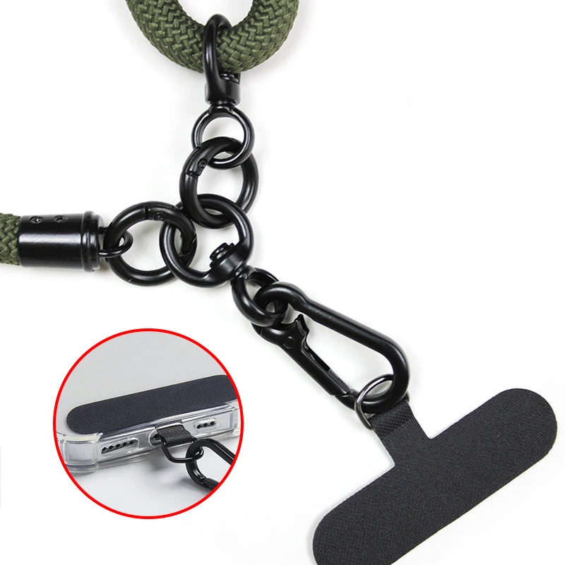 150cm Adjustable Mobile Phone Strap Outdoor Anti-lost Crossbody Phone Lanyards Neck Rope with Patch Cellphone Hanging Cord Strap