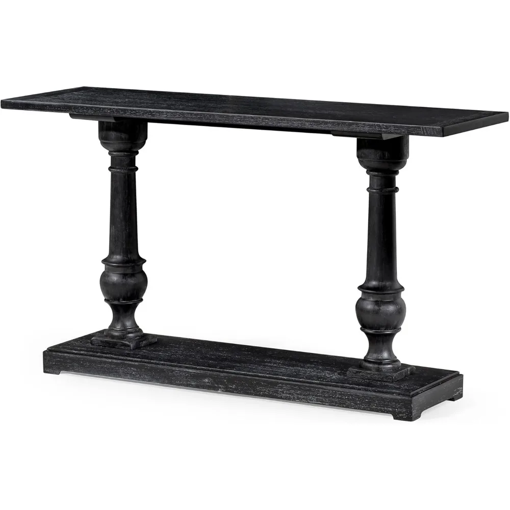 

Traditional Rectangular Accent Console Table for Small Spaces and Front Door Entrance Hallway in Antiqued Black Finish