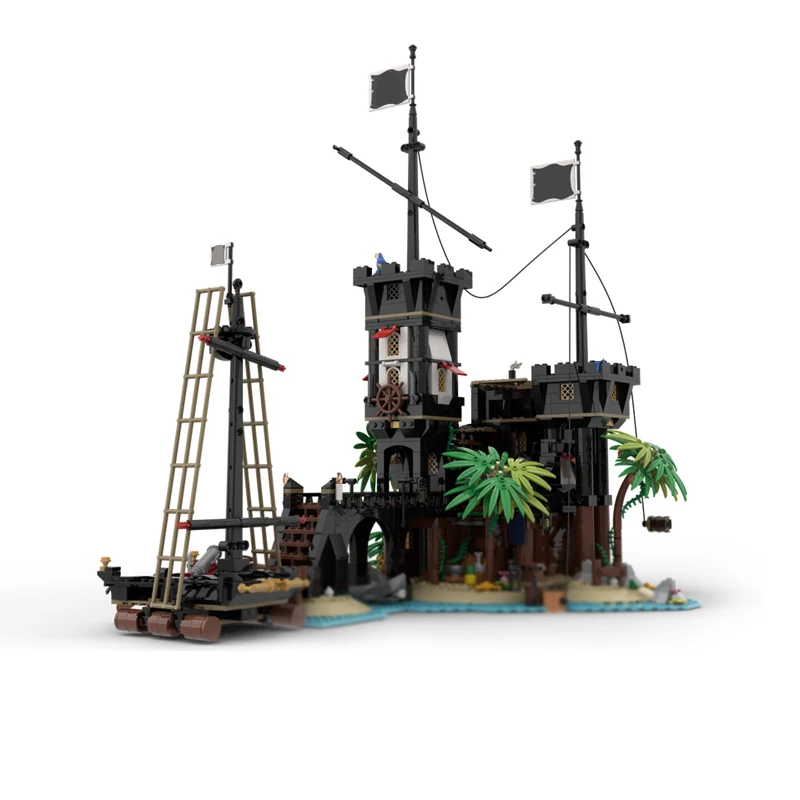 Castelo medieval modelo moc tijolos de construção pirata fortaleza residência tecnologia modular presentes feriado montar crianças brinquedos terno