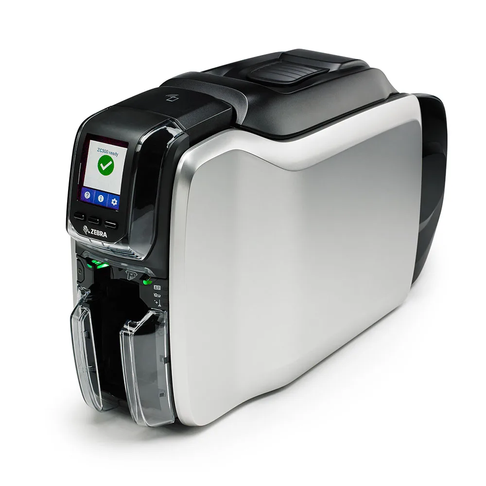 Zebra ZC300 Printer Single & Dual Side Plastic PVC Card Printer with 300 DPI for Business Official Hospital Colorful Printer