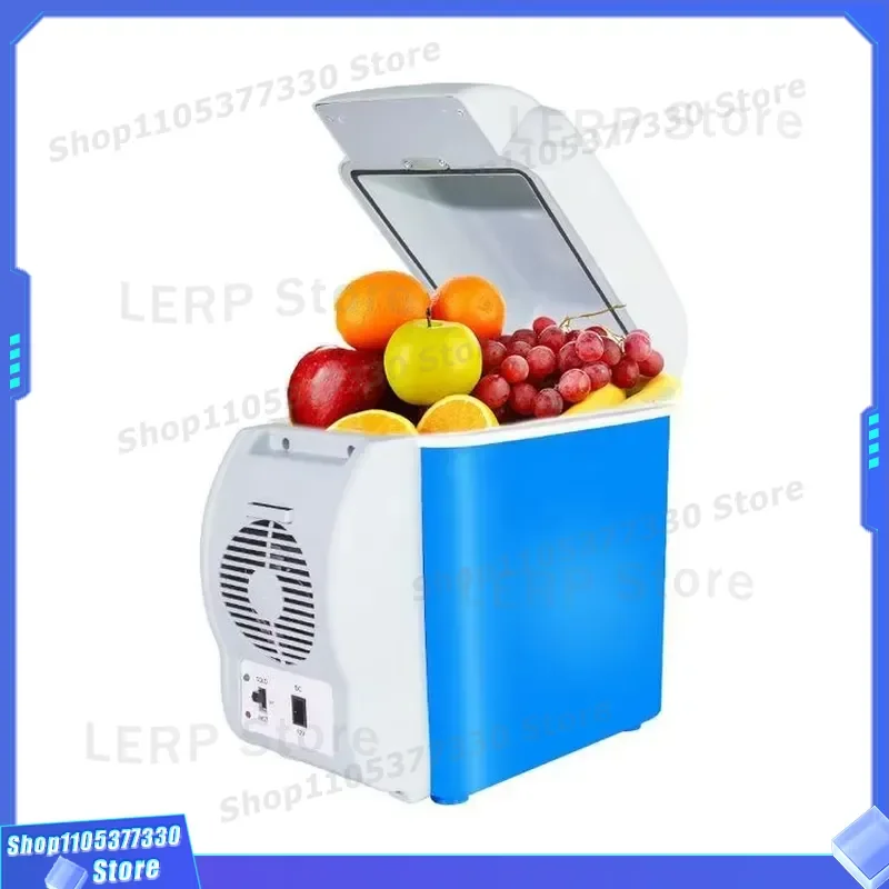 7.5L Portable Car Mini Fridge Cooler Warmer Box Compact Auto Refrigerator for Travel Camping Home Office Use Dual Function