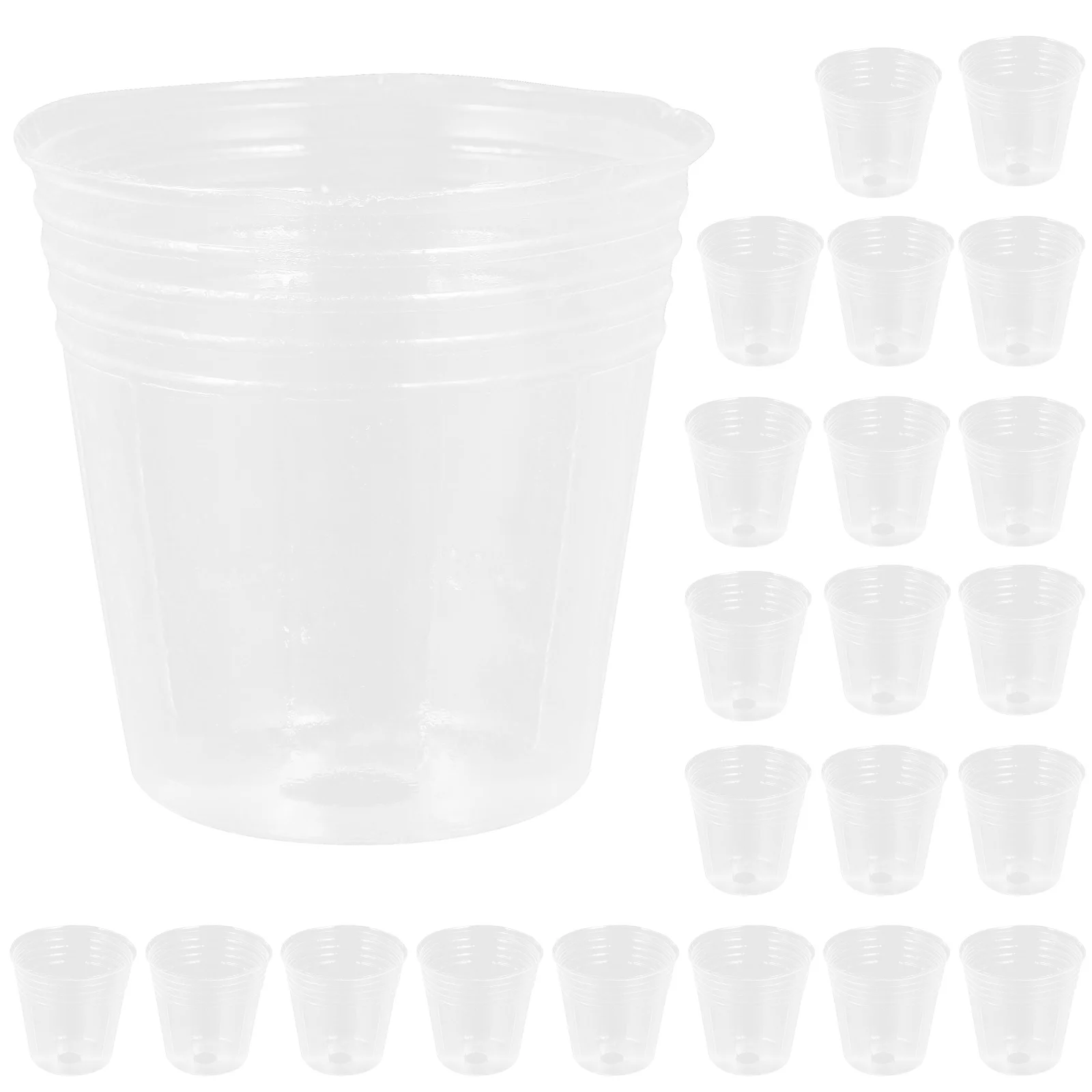 

50 Pcs Nursery Cup Clear Pots for Plants with Drainage Holes Funny Flower Garden Plastic Pp
