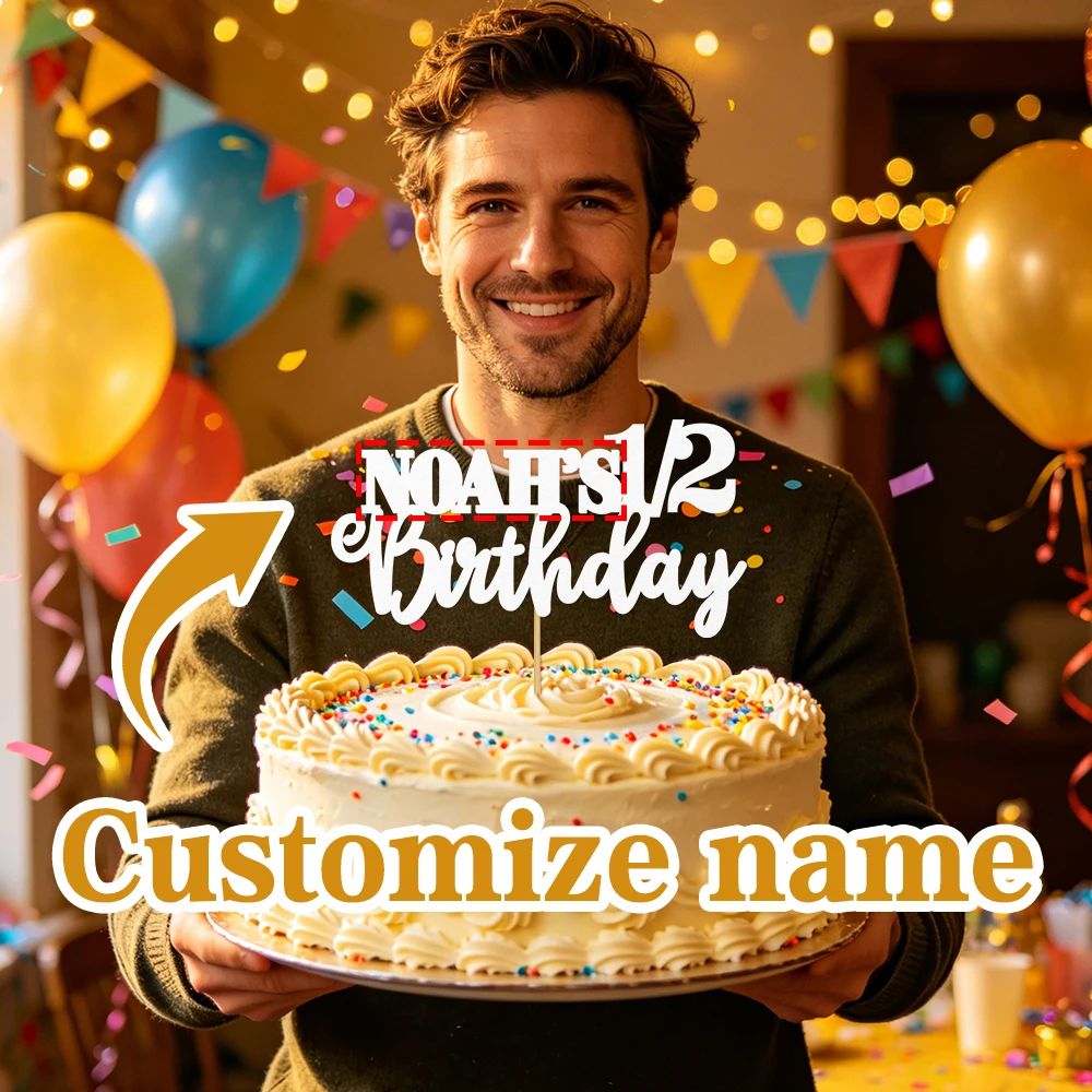 1 décoration de gâteau d'anniversaire personnalisée avec lettre unique, décoration de gâteau d'anniversaire scintillante avec nom personnalisé, (plusieurs couleurs)