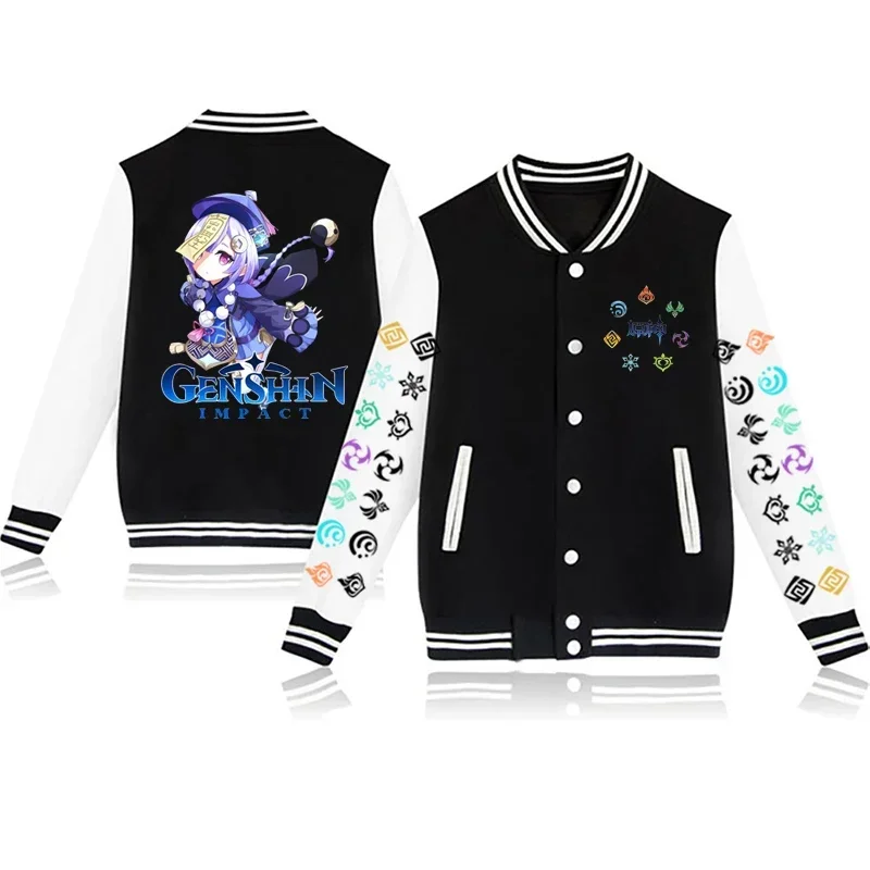 New Boys Baseball Jacket Fashion Genshin Impact Yuanshen Design Slim College Jacket Vest