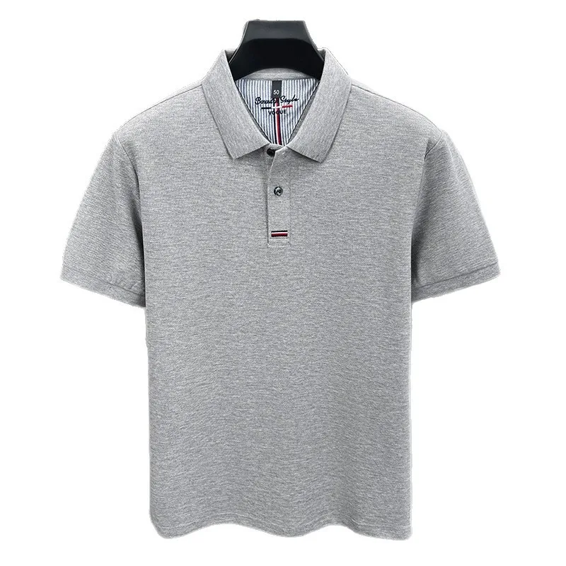 Cross-border Pure Cotton Lapel PoloT T-shirt Cross-border Casual Men's Wear Loose Base Layer T-shirt
