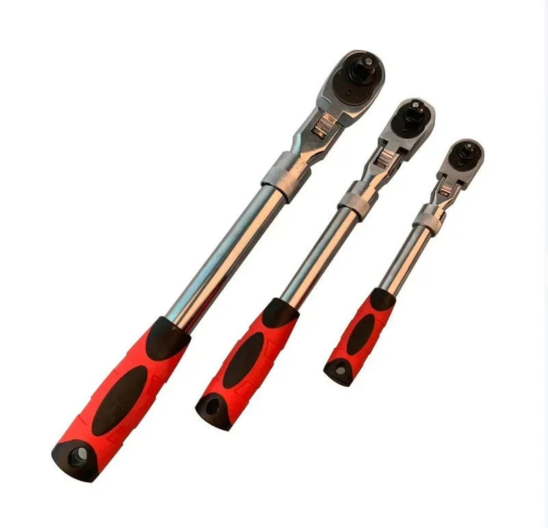 72Teeth Telescopic Ratchet Spanner Automatic Quick Release Fast 1/4 1/2 3/8 Can Adjust 90 Degrees Scaffold Ratchet Handle Wrench