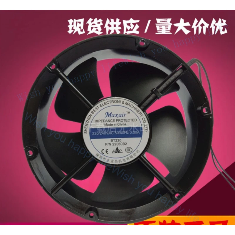 

V+ 1PCS FOR Maxair BT220 P/N22060B2 AC220-240V 0.30A Chassis Cooling Fan