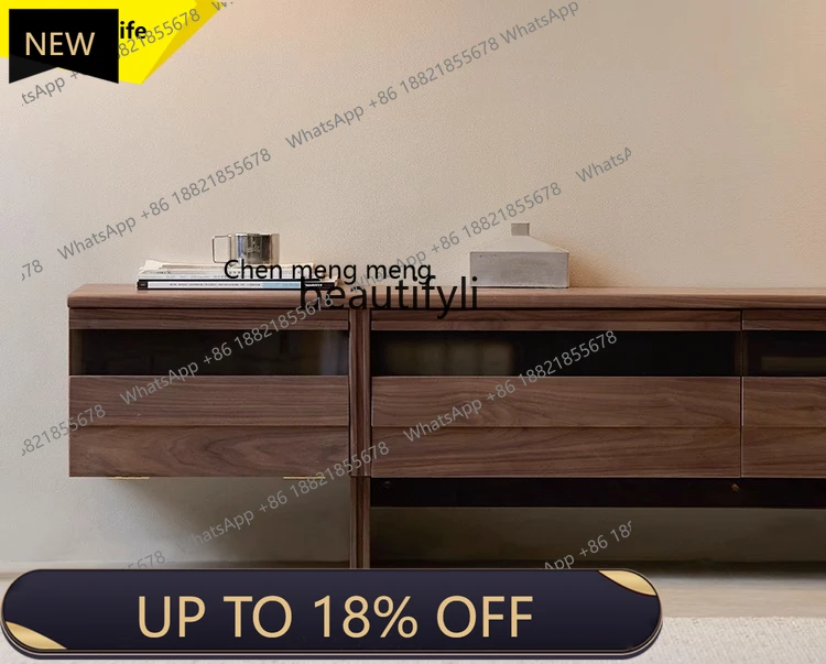 

P178 North American black walnut medieval TV cabinet, solid wood Chinese suspension, modern simplicity