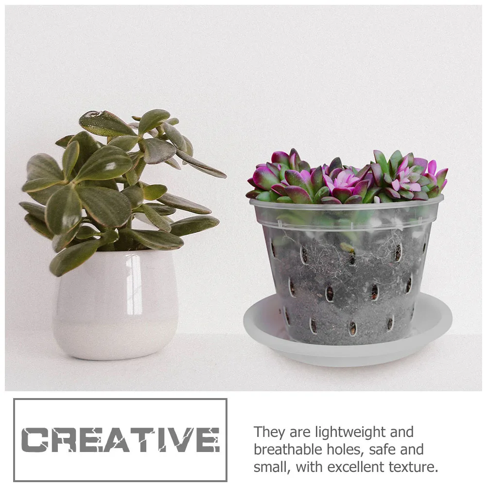 

4pcs Transparent Plastic Flower Pots Lightweight Breathable Nursery Containers For Succulents Germination Cuttings Transplanting