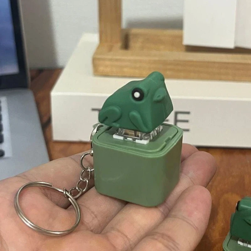 مضحك الضفدع بطة المفاتيح القابلة لإعادة الشحن لوحة المفاتيح الفرس الصوت كيرينغ مع ضوء LED لتخفيف التوتر #4