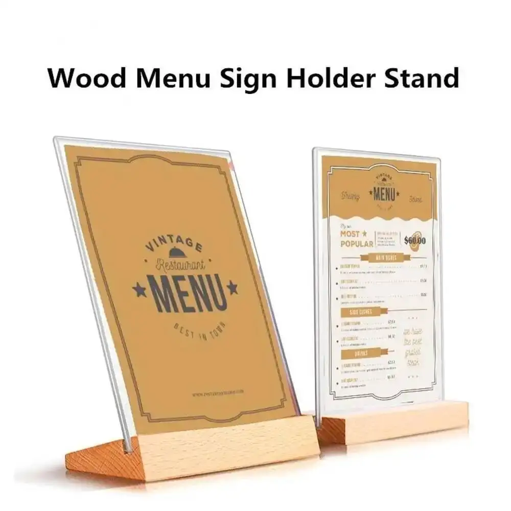 1PCS A6 Table Top Acrylic Sign Holder Display Stand Double Sided, Bottom Load, Portrait Style Menu Paper Ad Photo Picture Frame