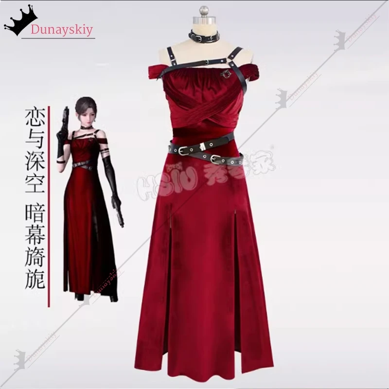 أزياء لعبة الحب والمساحة العميقة التأثيرية أنيمي سيلوس سوباس البطلة لعب الأدوار فستان أحمر للنساء بدلة حفلات الهالوين (S-XL)