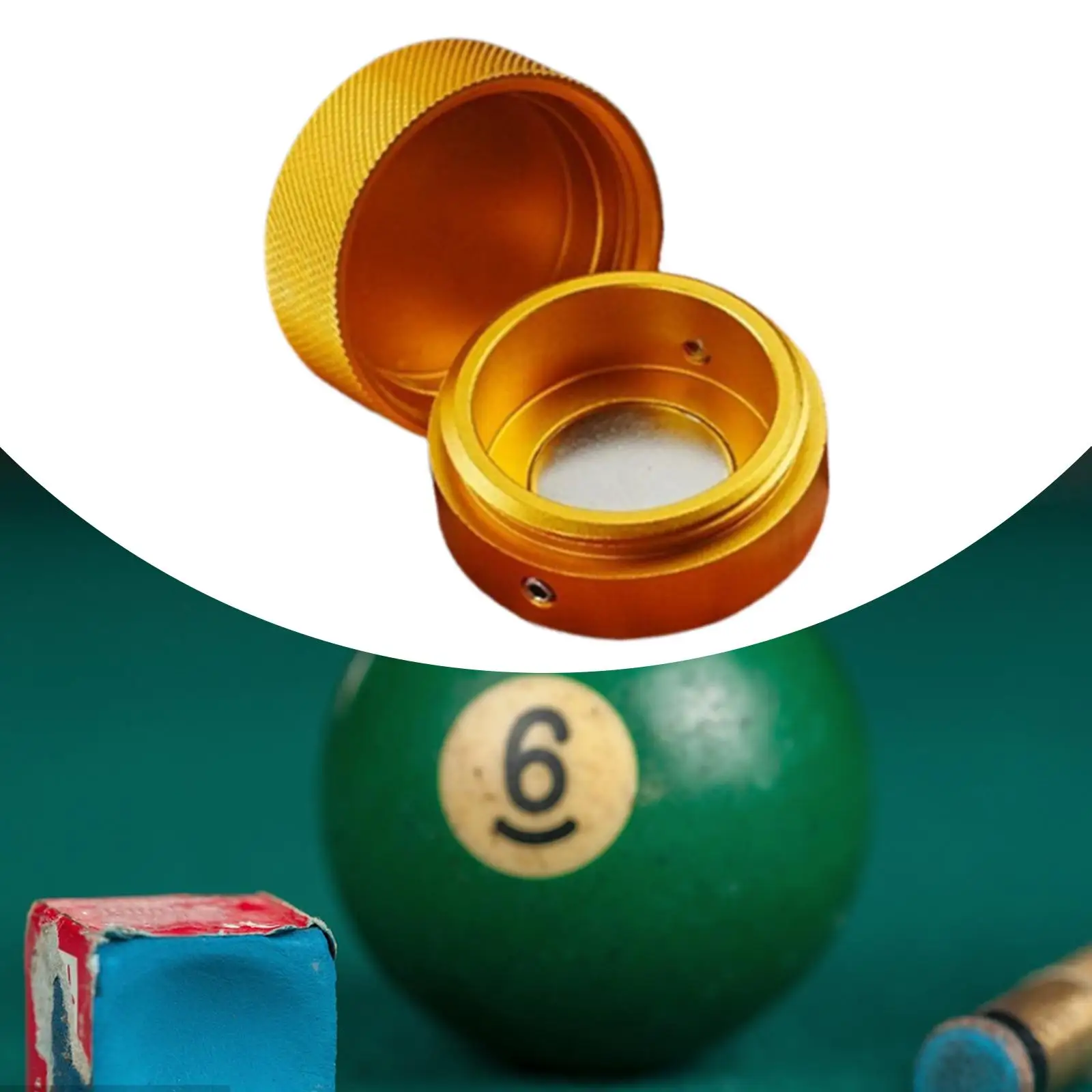 

Портативный круглый футляр для мела для бильярдного кия из алюминиевого сплава, аксессуары для ремонта кия для снукерного стола